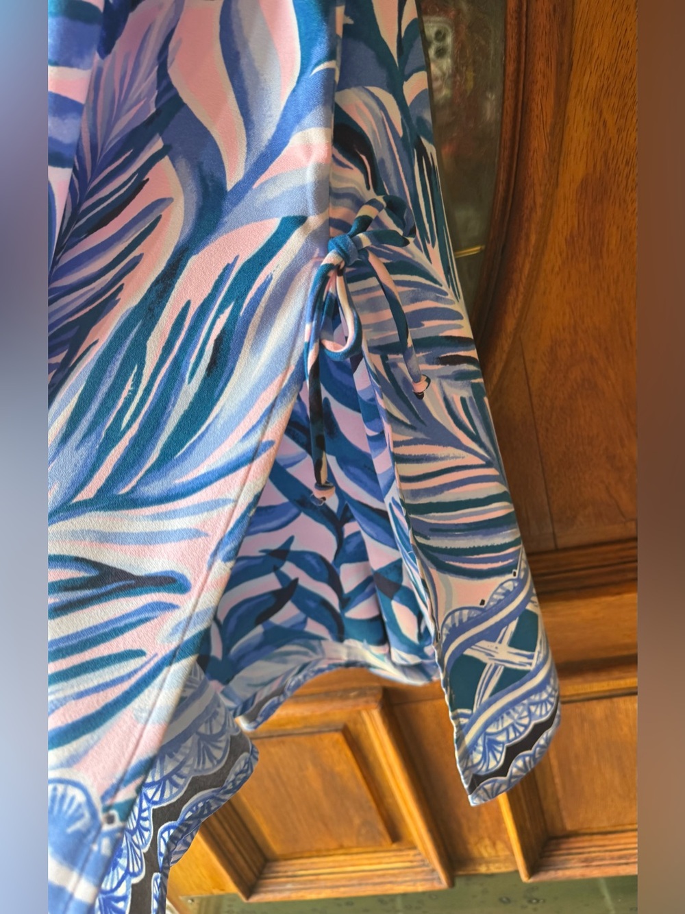 Size 16 Lilly Pulitzer Pink and Blue Tropical Sleeveless Mini Dress/ Romper - Picture 6 of 11
